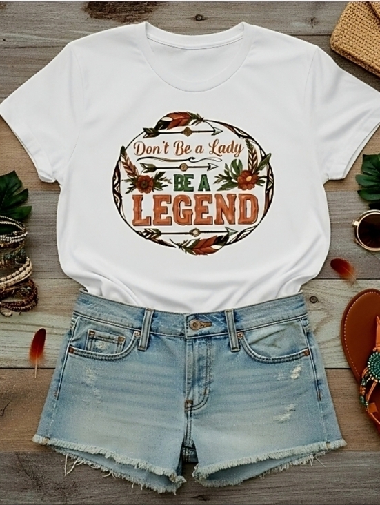 Country Life Boutique Tops - Don’t Be a Lady Be a Legend Tee • Women’s Graphic T‑Shirt • Floral Inspirational